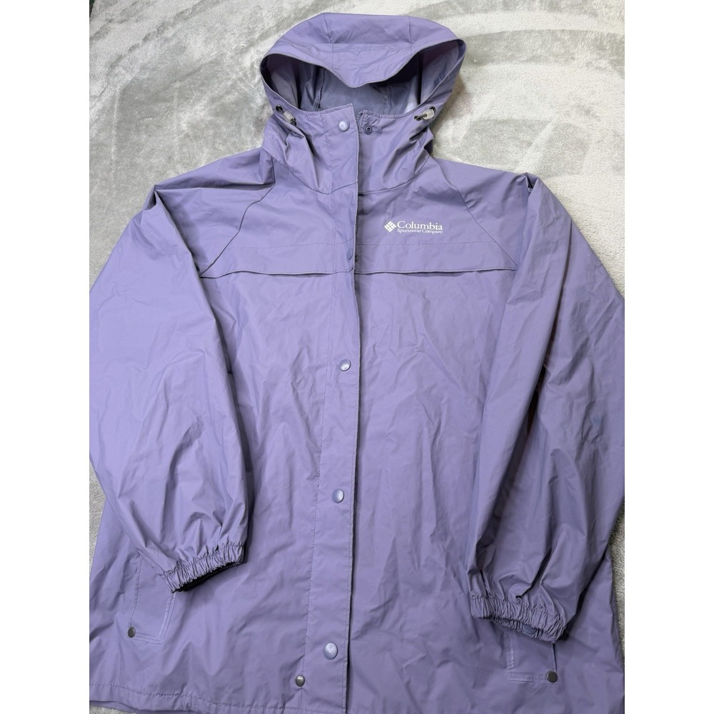 Columbia Lavender Rain Jacket Women's Sz M Purple Hooded Zip Up